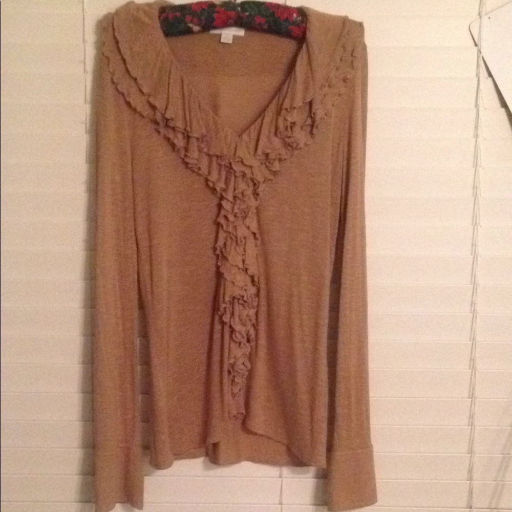 NY&Co blouse, tan with feminine collar